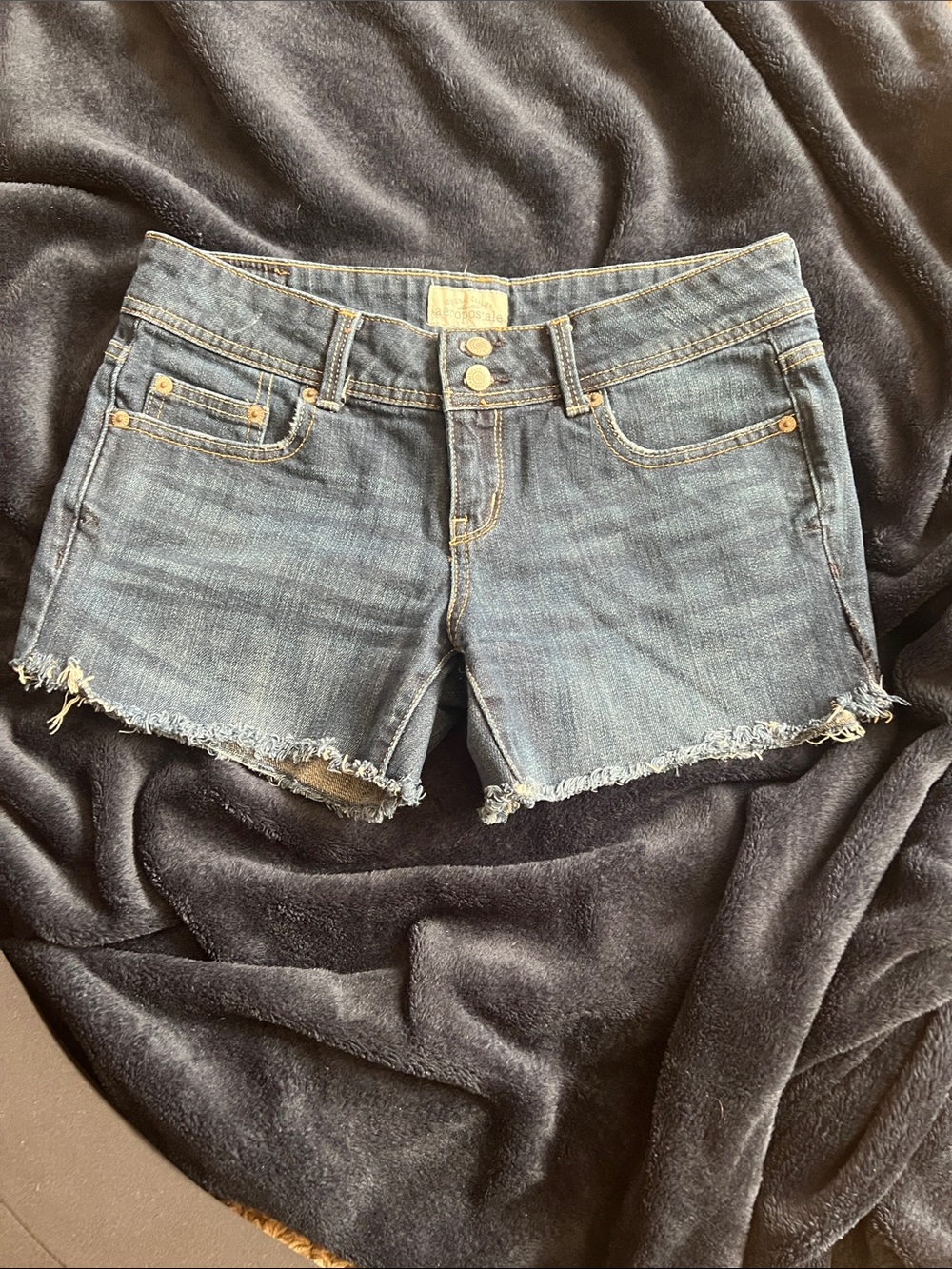 Junior size 5/6 Dark Blue Frayed Hem Denim Shorts